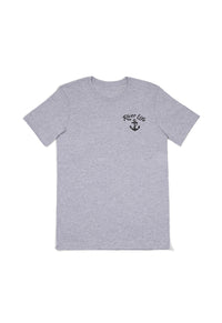 Gray t-shirt with 'River Life' and anchor design on a white background - best online motorcycle gear store