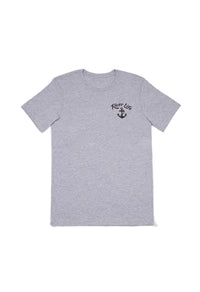 Gray t-shirt with 'River Life' and anchor design on a white background - best online motorcycle gear store